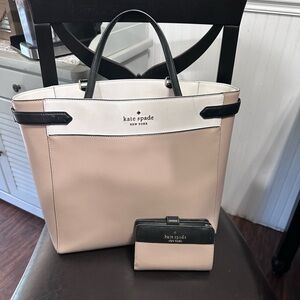 Kate Spade Cream and Black Modern Tote